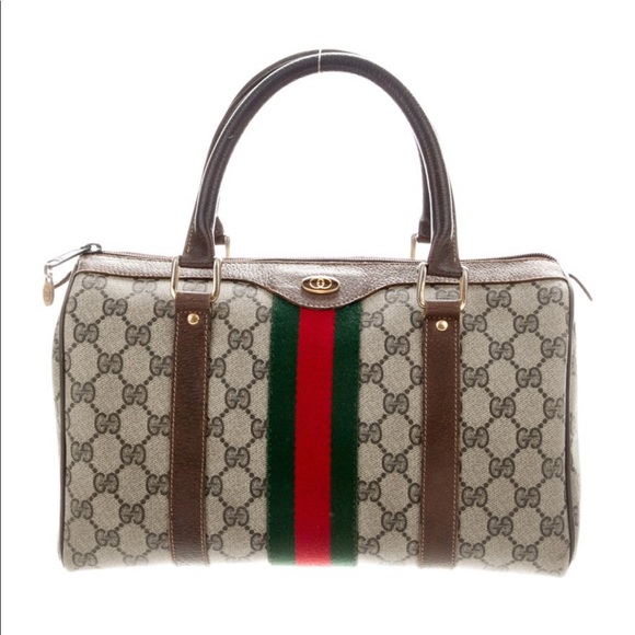 Gucci Handbags - Gucci Vintage canvas web Boston bag